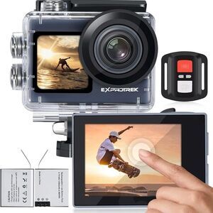 4K Action Camera With Touch Screen EIS Stabilization 170° Ultra Wide Angle NIB